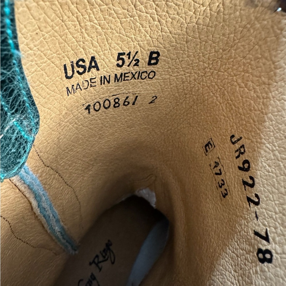 Johnny Ringo Green Cowboy Boots size 5.5 B - Picture 6 of 6